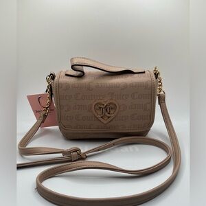 NWT Juicy Couture Women’s Gothic  Dots Cafe Flawless Flap Crossbody Bag OS